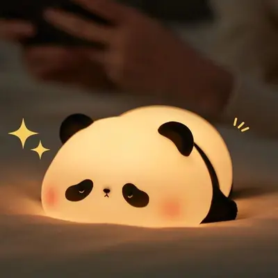 Cute Panda Silicone Lamp, Night Light LED, Squishy Baby Night Lamp
