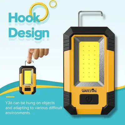 WARSUN Y36 Flood type Work light-Hook+Magnetic+Folding bracket